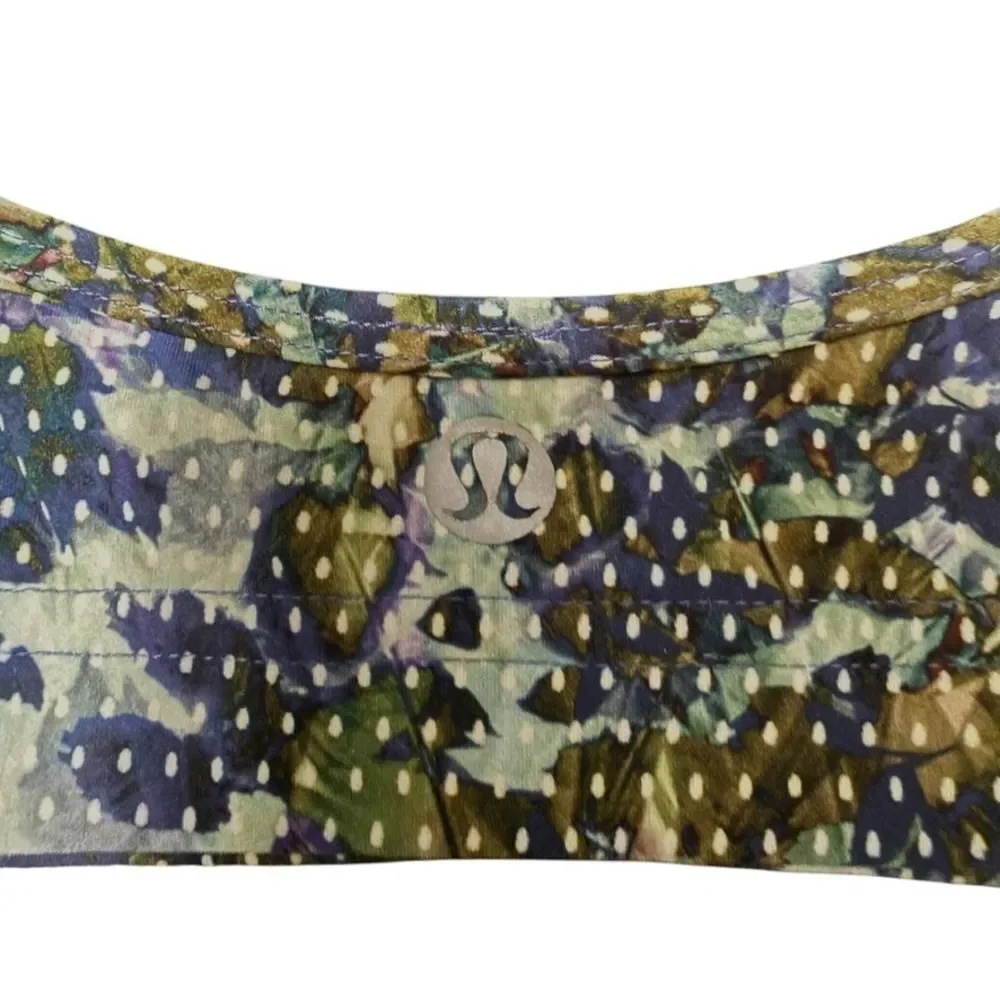 Lululemon Water Sweat 2 Swim Fast Bra Zipper Front Floral Print Activewear Top 2